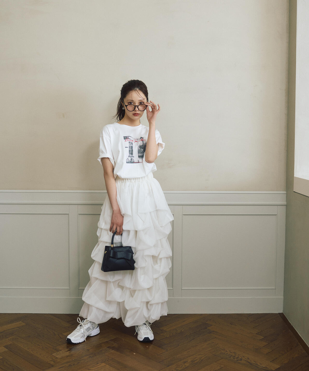 model:166cm B:78 W:56 H:83 S:24.5cm 着用サイズ:M