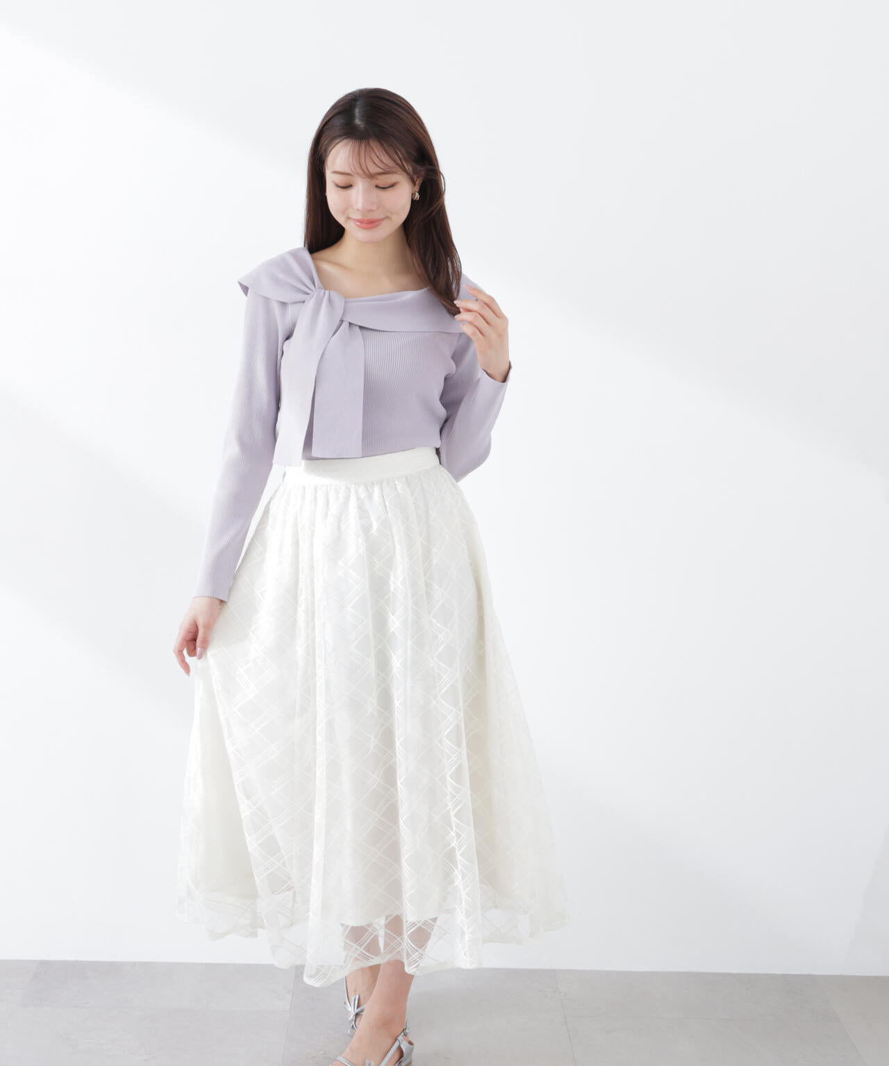 シアーチェックフレアスカート【WEB・一部店舗限定】