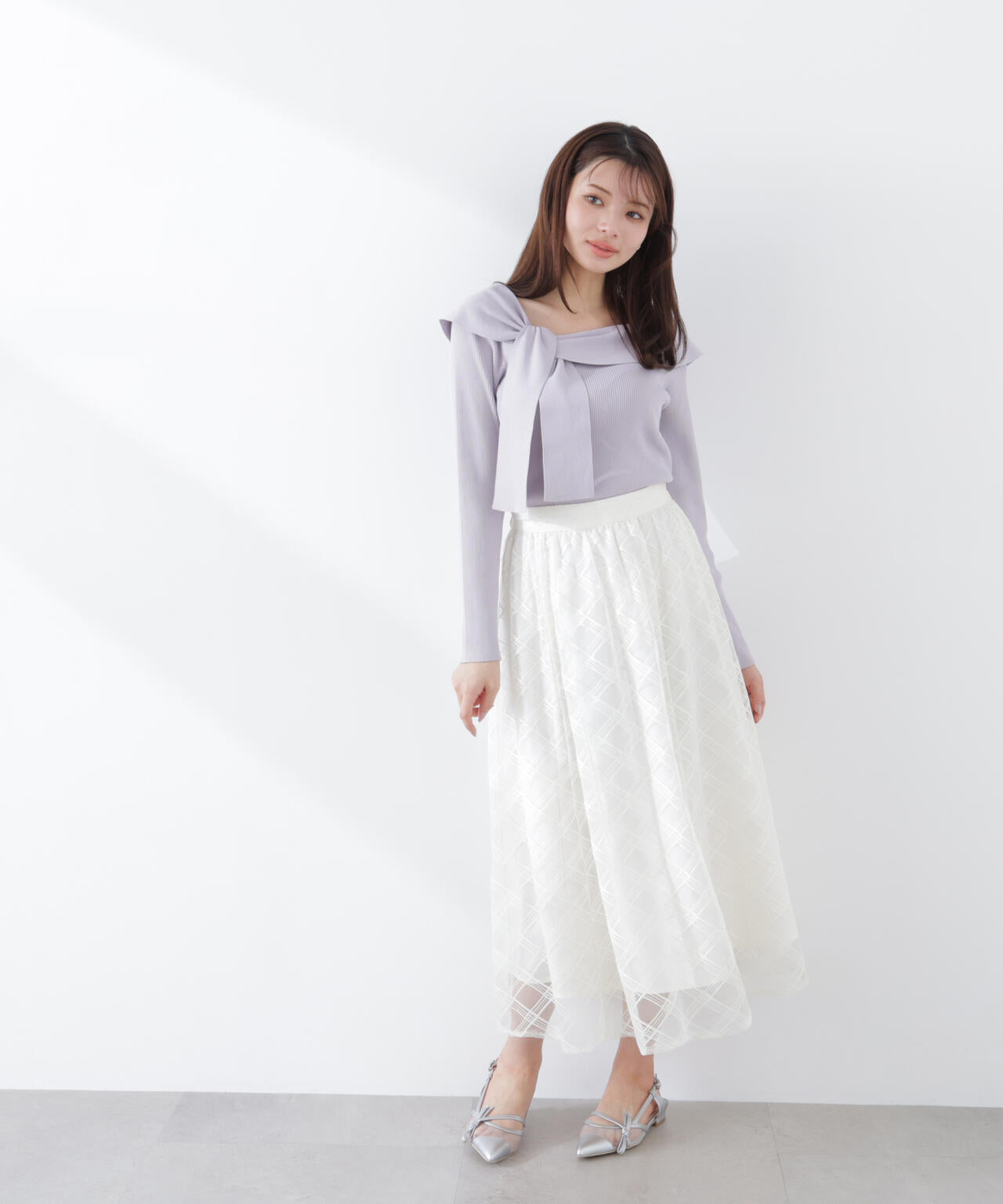 シアーチェックフレアスカート【WEB・一部店舗限定】