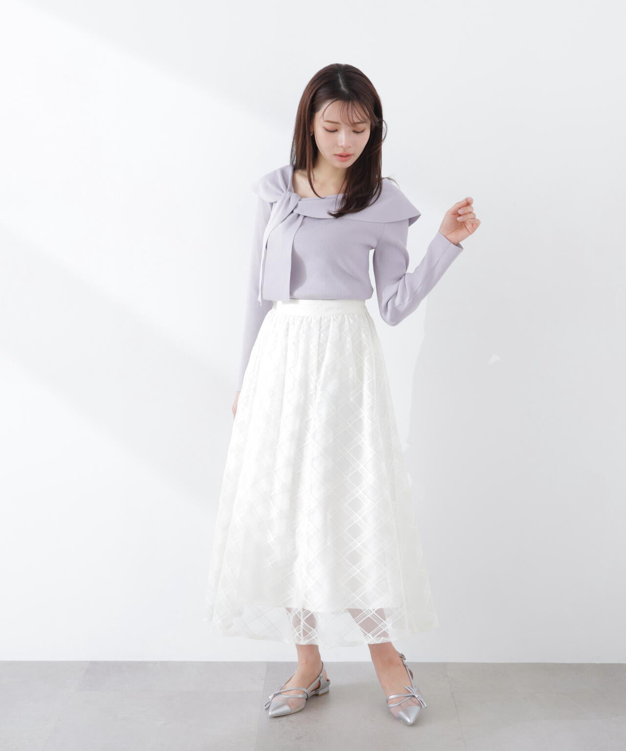 シアーチェックフレアスカート【WEB・一部店舗限定】