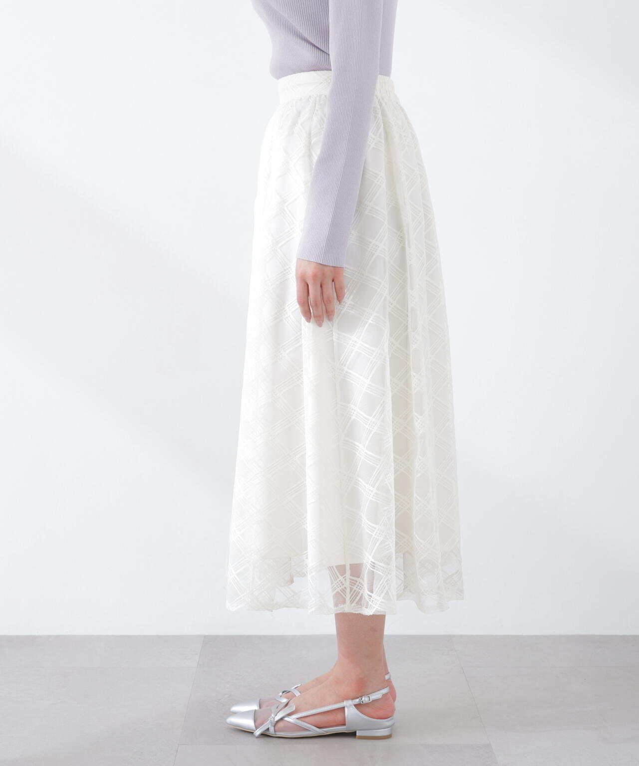 シアーチェックフレアスカート【WEB・一部店舗限定】