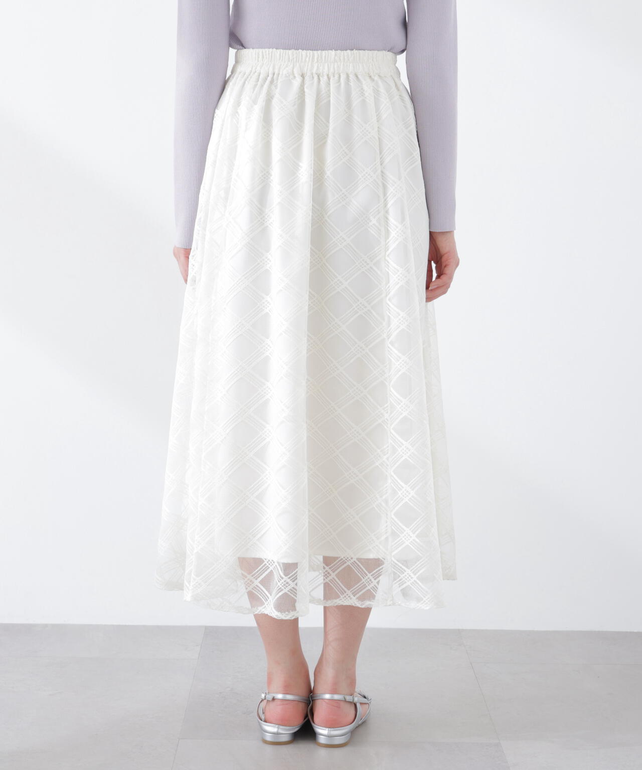 シアーチェックフレアスカート【WEB・一部店舗限定】