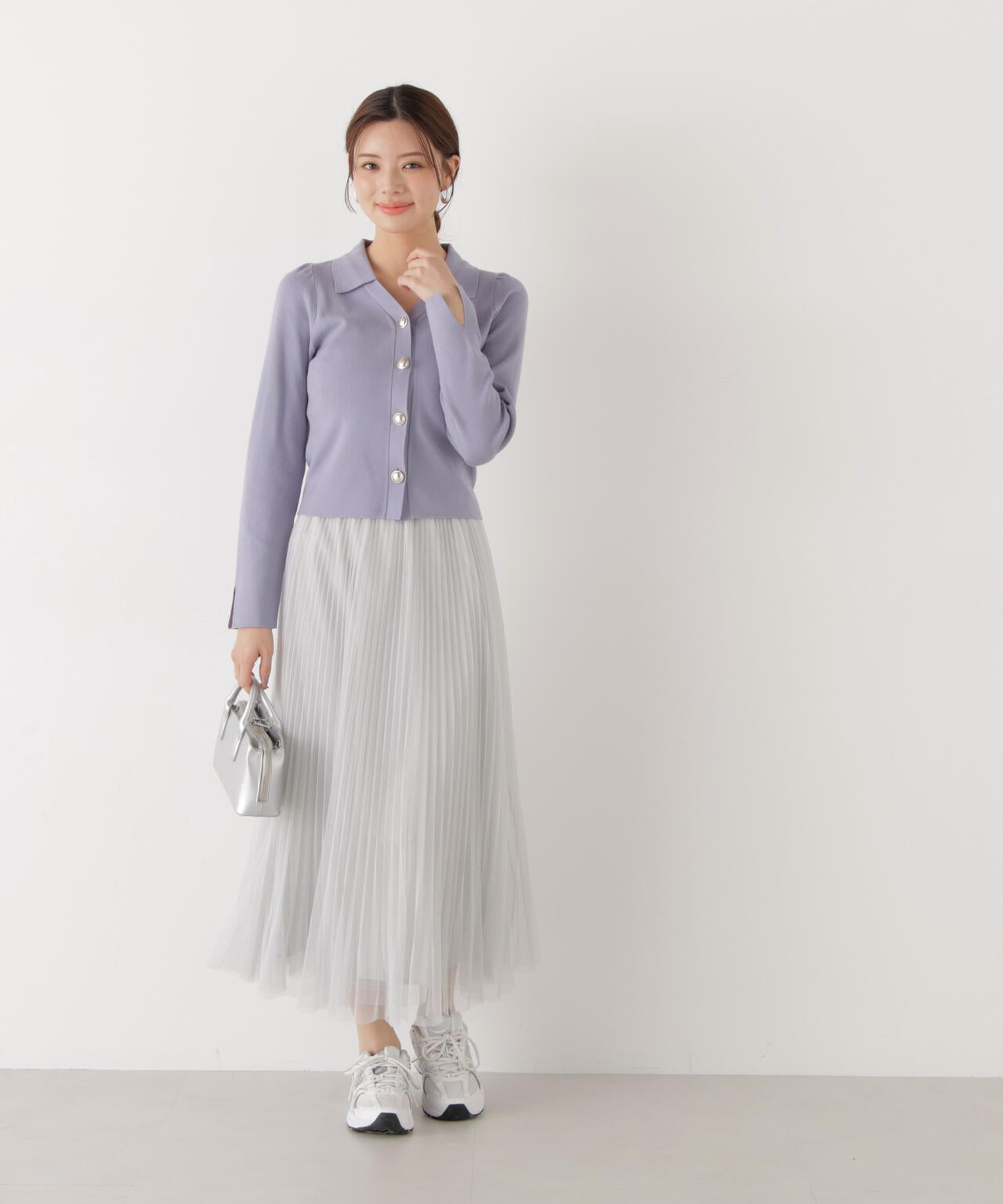 《EDIT COLOGNE》ラメプリーツスカート【ピンク:official site・ZOZOTOWN・ルミネエスト新宿限定】