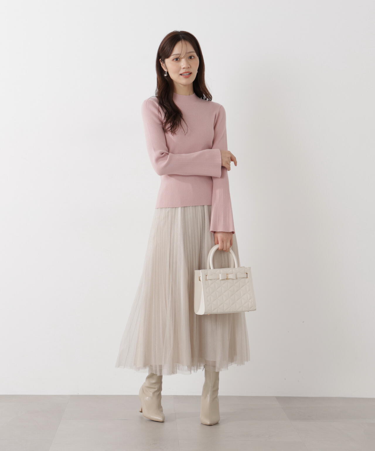 《EDIT COLOGNE》ラメプリーツスカート【ピンク:official site・ZOZOTOWN・ルミネエスト新宿限定】