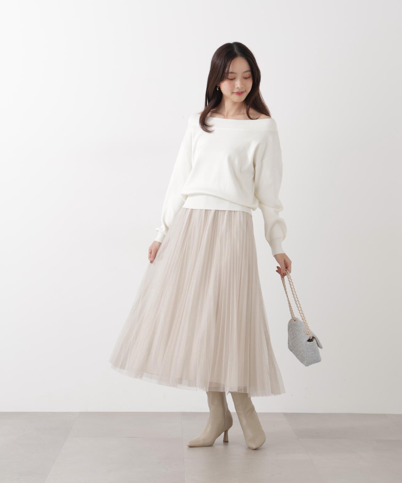 《EDIT COLOGNE》ラメプリーツスカート【ピンク:official site・ZOZOTOWN・ルミネエスト新宿限定】