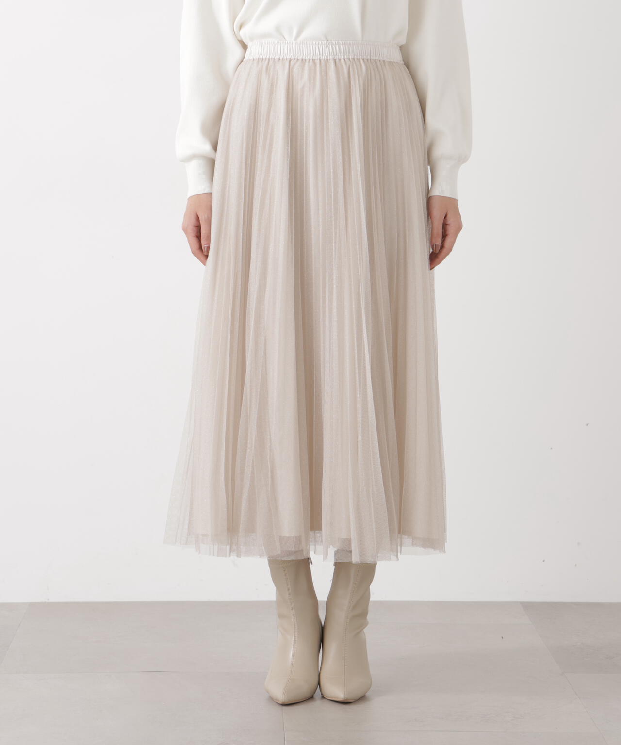 《EDIT COLOGNE》ラメプリーツスカート【ピンク:official site・ZOZOTOWN・ルミネエスト新宿限定】