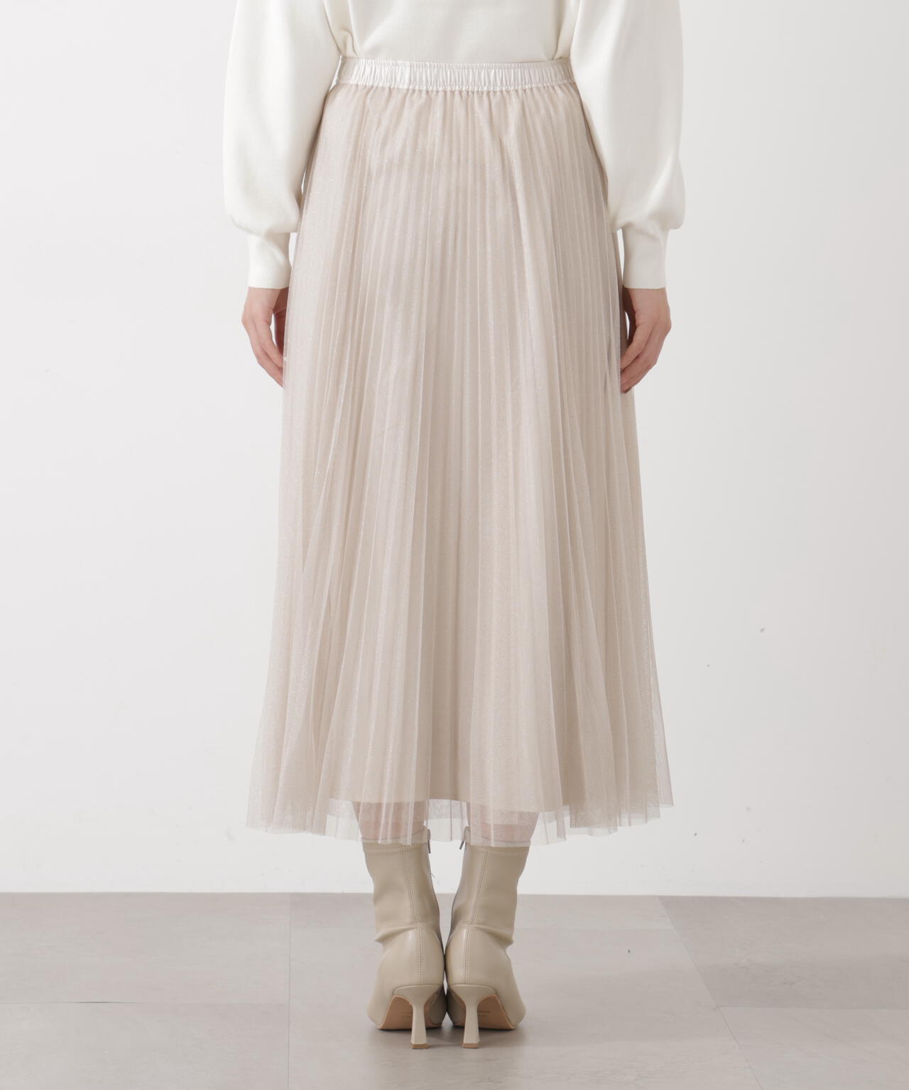 《EDIT COLOGNE》ラメプリーツスカート【ピンク:official site・ZOZOTOWN・ルミネエスト新宿限定】