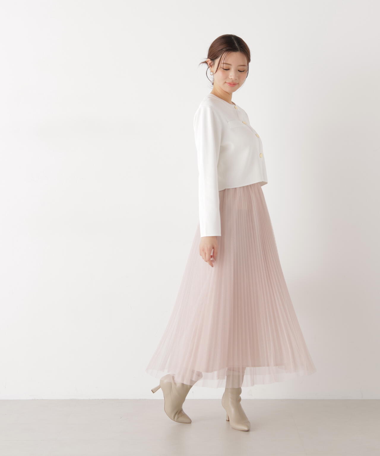 《EDIT COLOGNE》ラメプリーツスカート【ピンク:official site・ZOZOTOWN・ルミネエスト新宿限定】