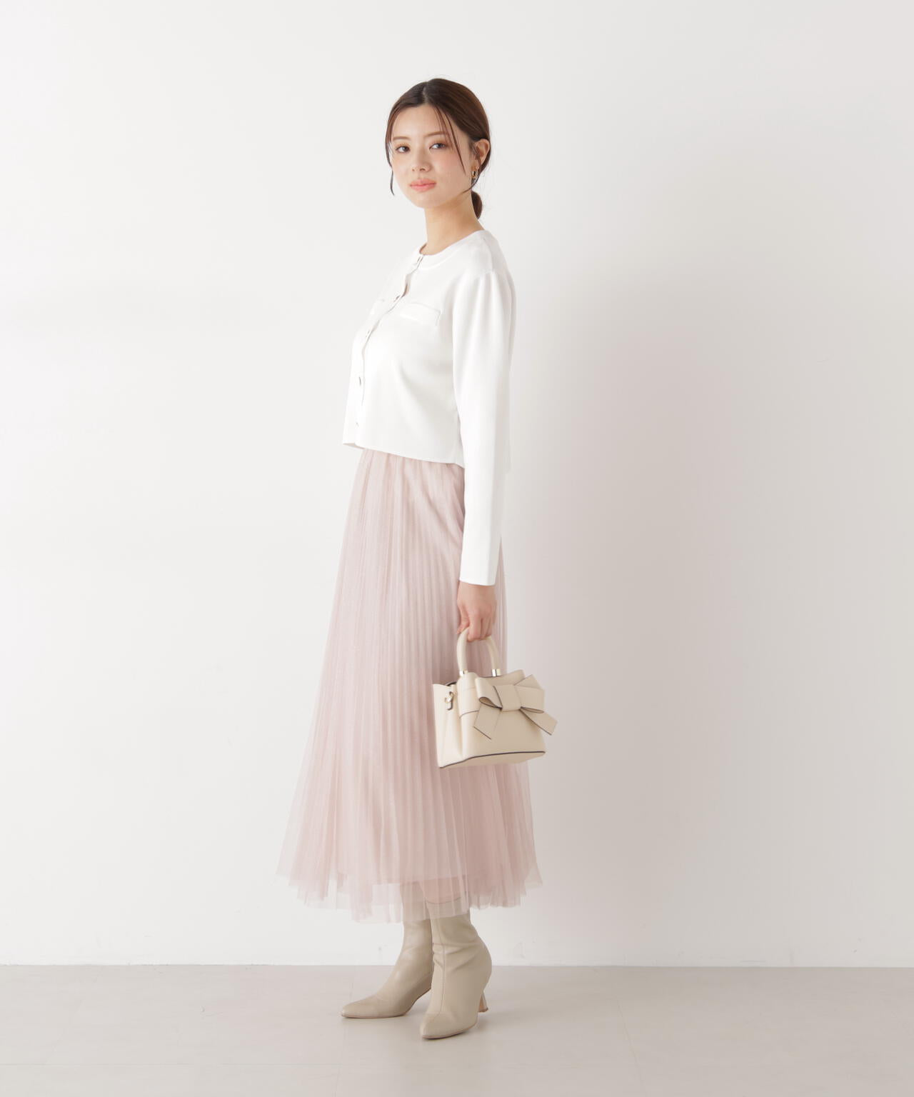 《EDIT COLOGNE》ラメプリーツスカート【ピンク:official site・ZOZOTOWN・ルミネエスト新宿限定】