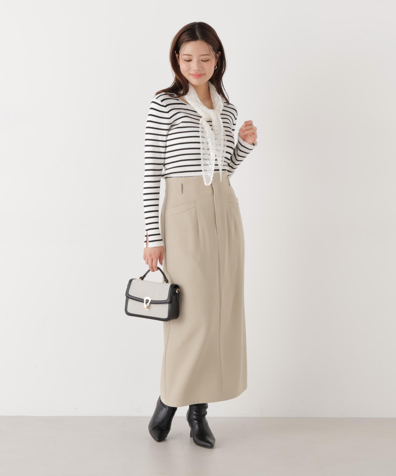 <ウォッシャブル>〈a/mie〉ベーシックナロースカート