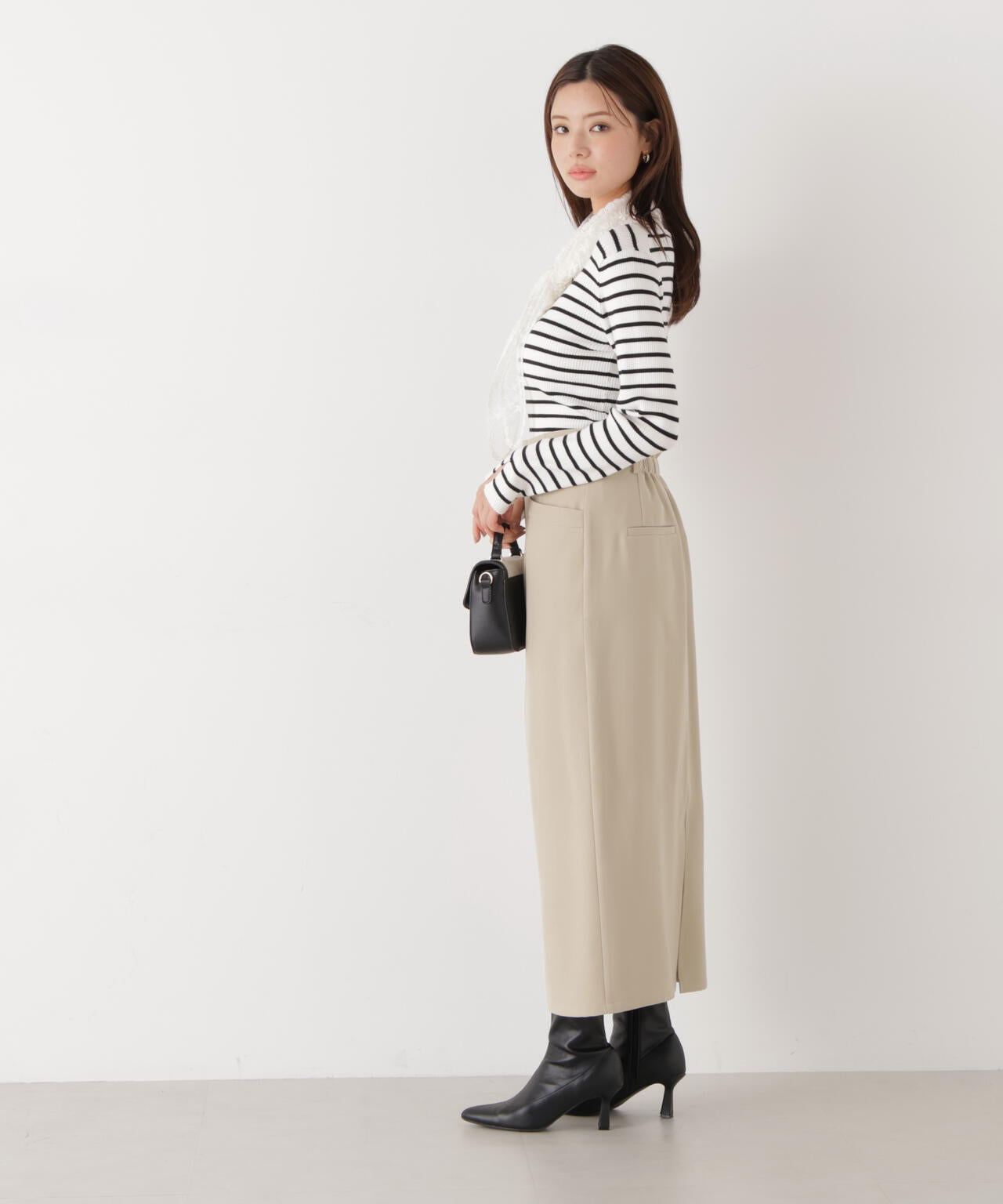 <ウォッシャブル>〈a/mie〉ベーシックナロースカート