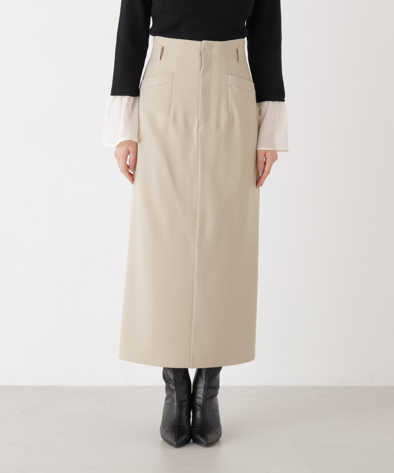 <ウォッシャブル>〈a/mie〉ベーシックナロースカート