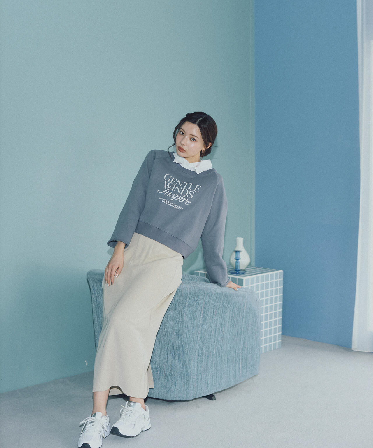 <ウォッシャブル>〈a/mie〉ベーシックナロースカート