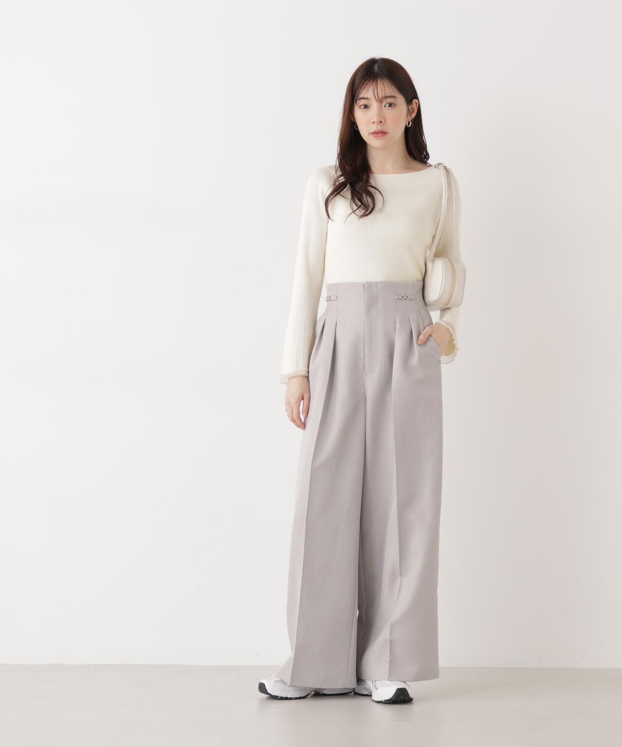 ビットハイウエストワイドパンツ