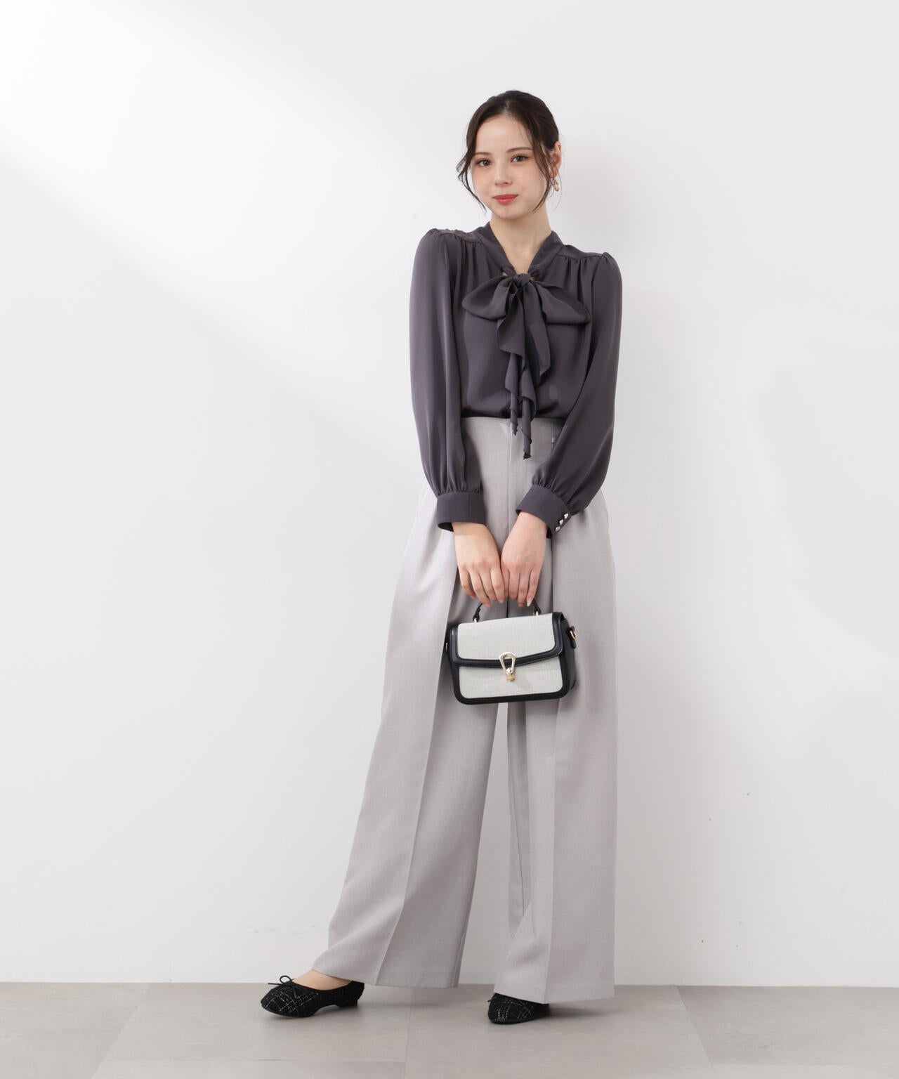 ビットハイウエストワイドパンツ