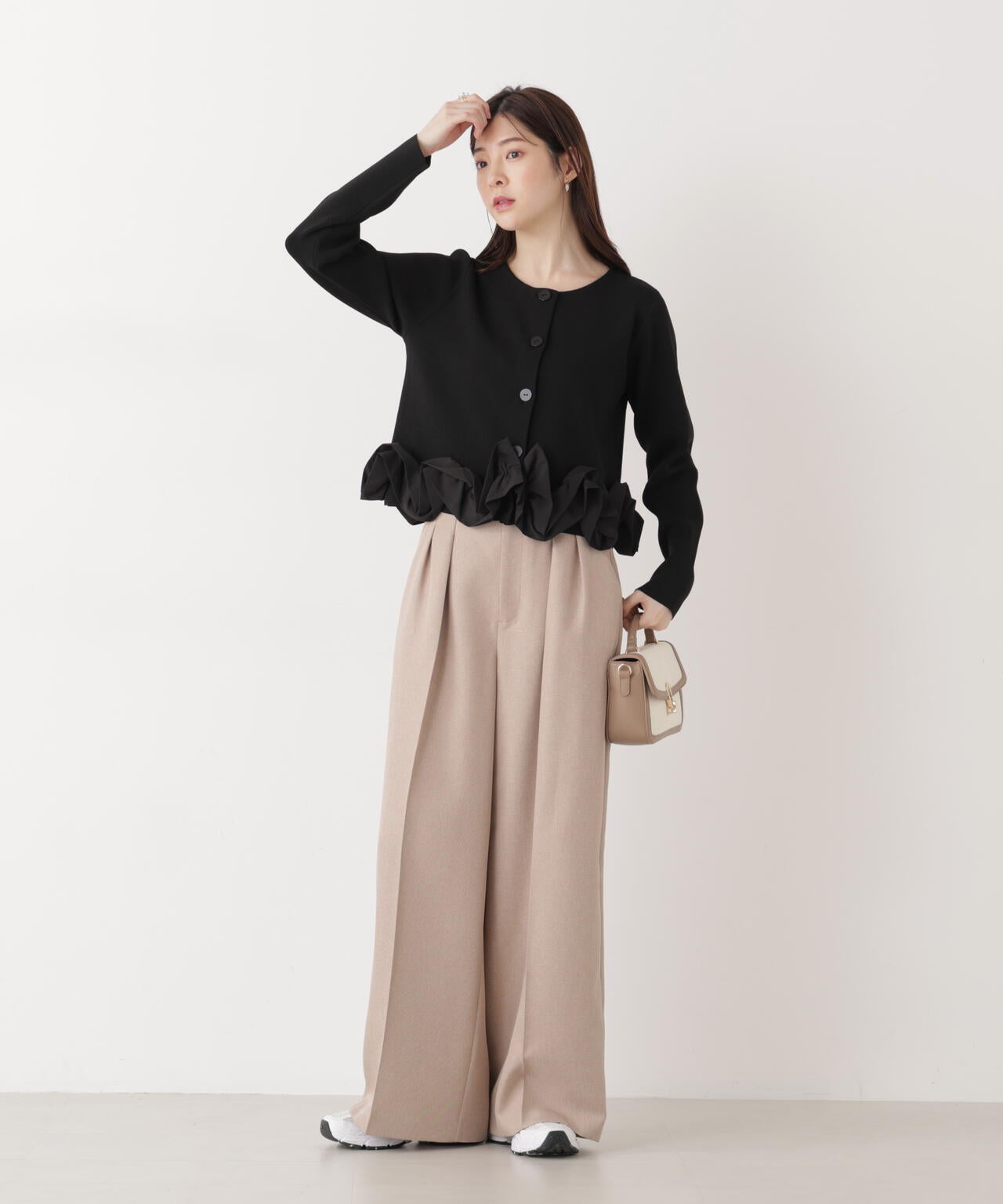 ビットハイウエストワイドパンツ