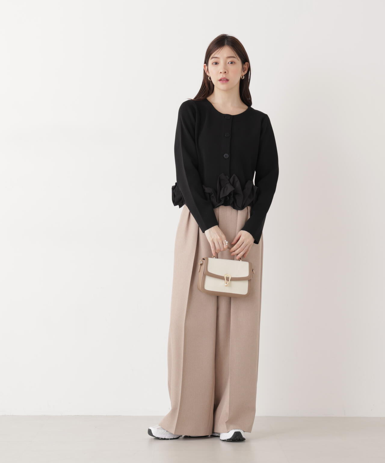 ビットハイウエストワイドパンツ