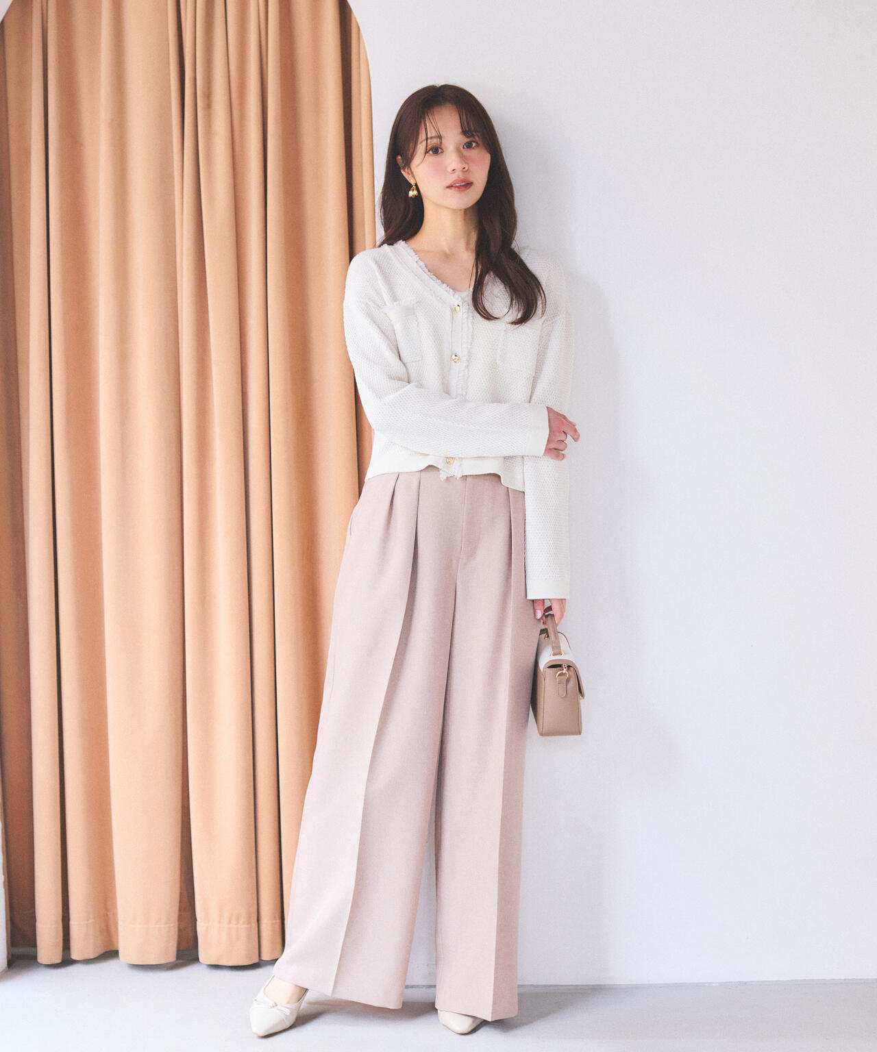 ビットハイウエストワイドパンツ