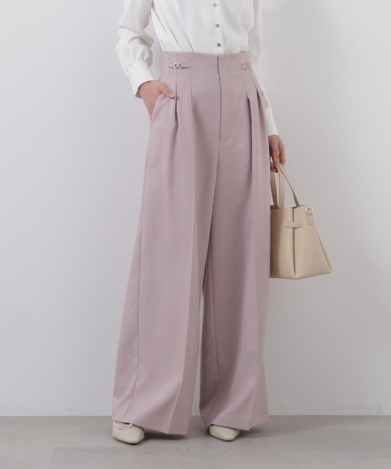 ビットハイウエストワイドパンツ