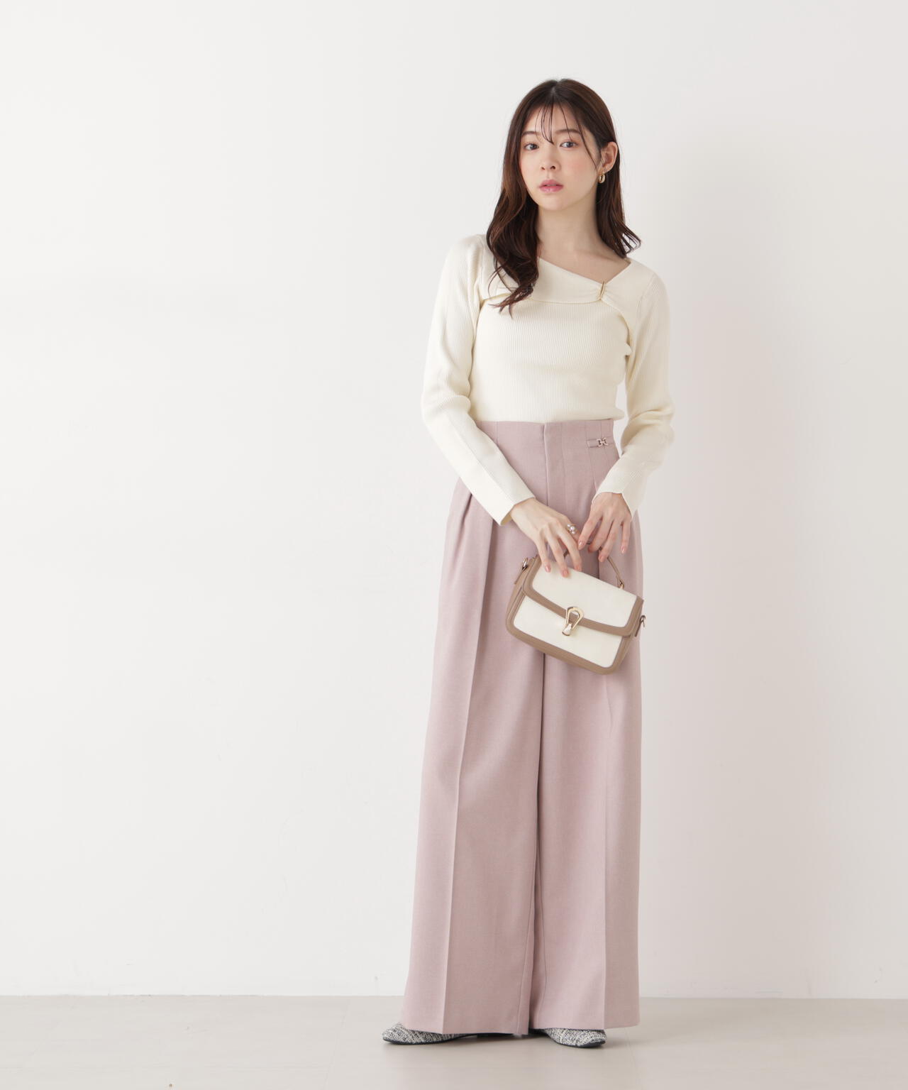 ビットハイウエストワイドパンツ