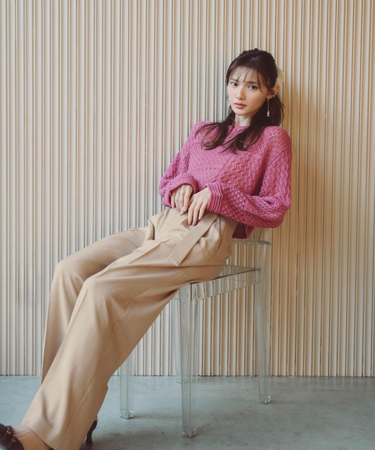 165cm B:82 W:59 H:86 S:25cm 着用サイズ:M