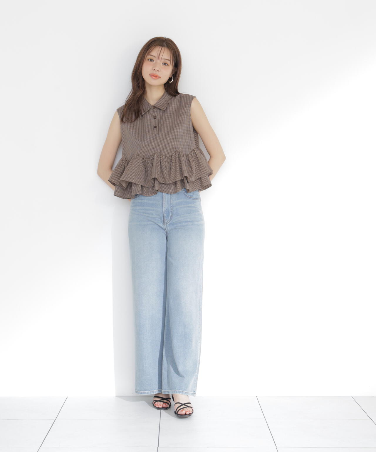 【6/12 10:00~6/15 Special Coupon 対象商品】〈a/mie〉ワイドデニムパンツ