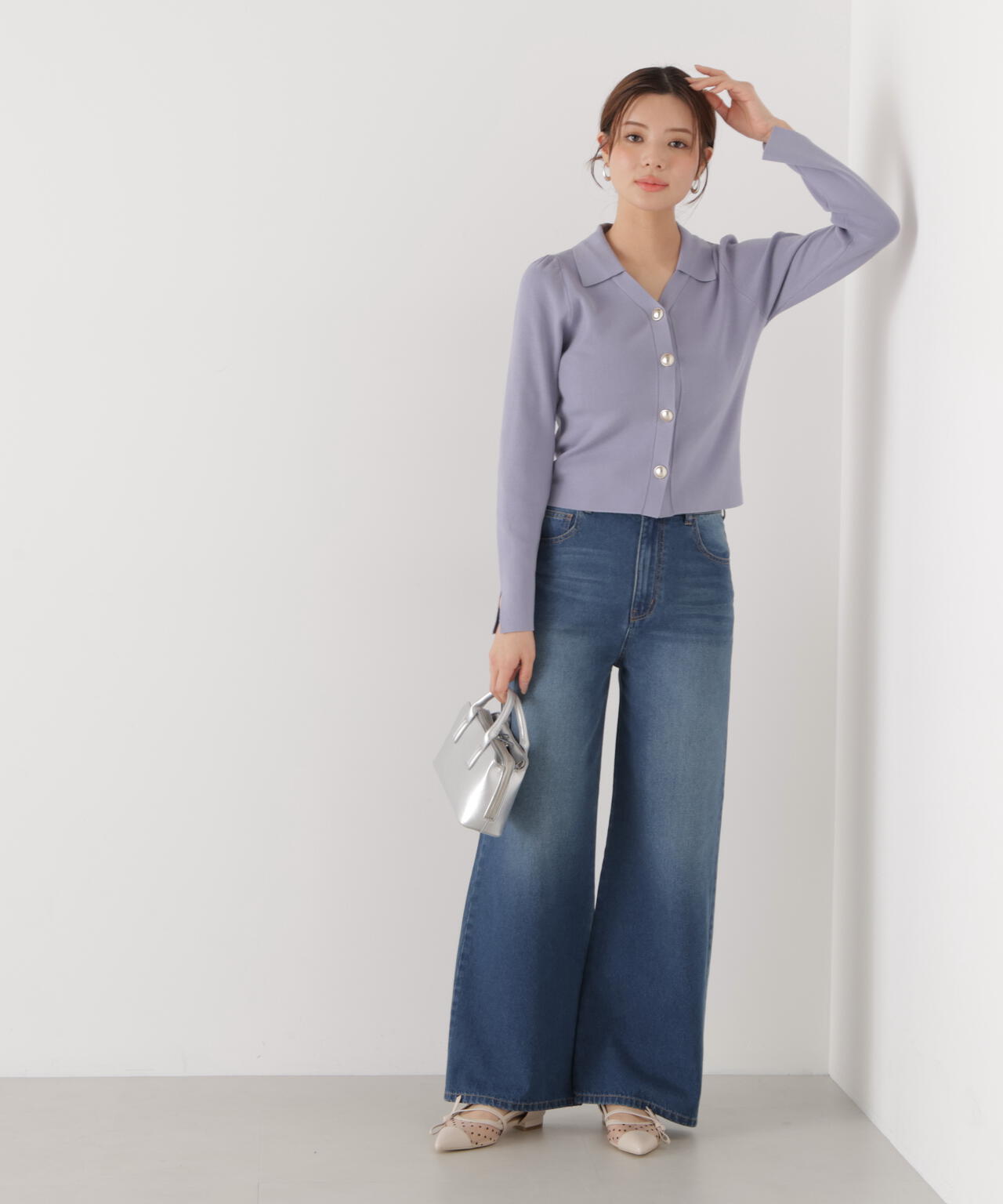 【6/12 10:00~6/15 Special Coupon 対象商品】〈a/mie〉ワイドデニムパンツ