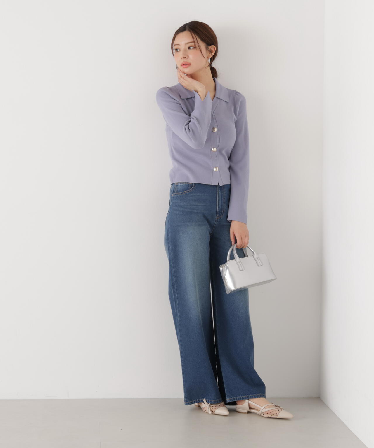 【6/12 10:00~6/15 Special Coupon 対象商品】〈a/mie〉ワイドデニムパンツ