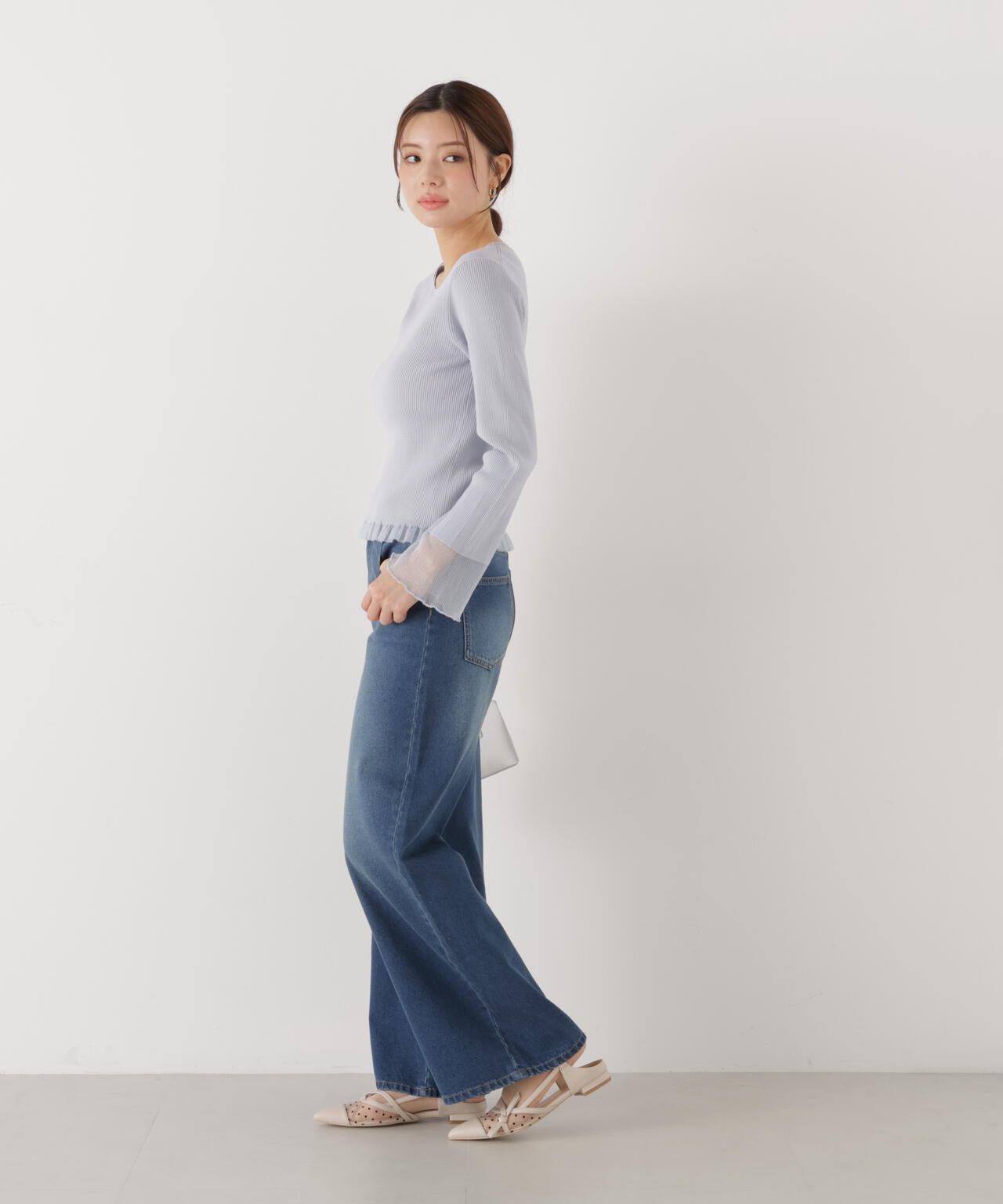 【6/12 10:00~6/15 Special Coupon 対象商品】〈a/mie〉ワイドデニムパンツ
