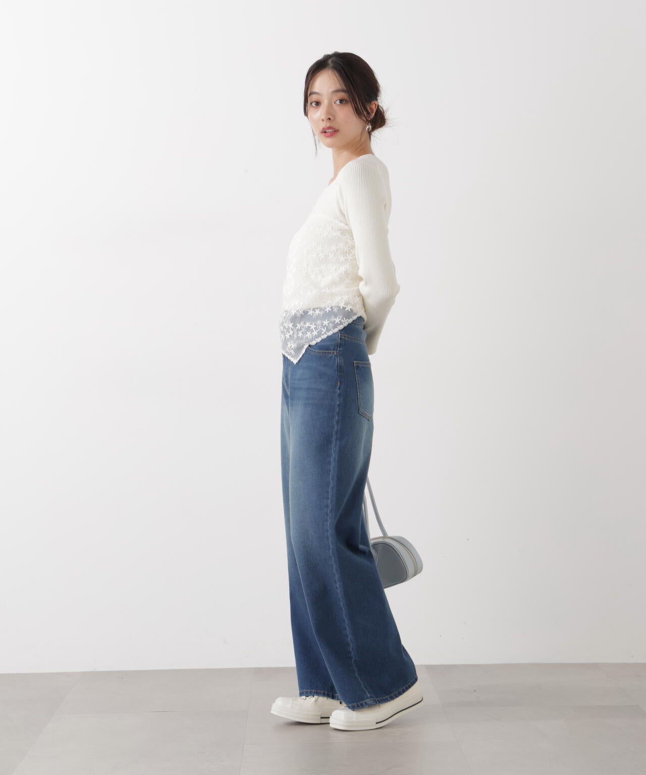 【6/12 10:00~6/15 Special Coupon 対象商品】〈a/mie〉ワイドデニムパンツ