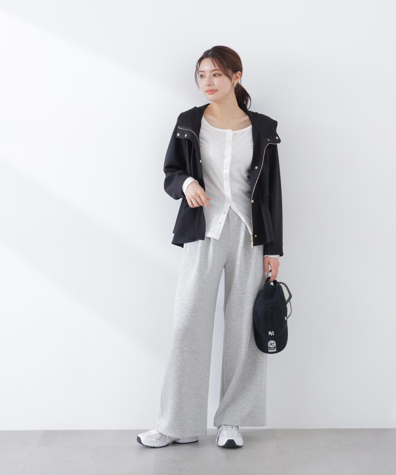 〈a/mie〉カットイージーワイドパンツ