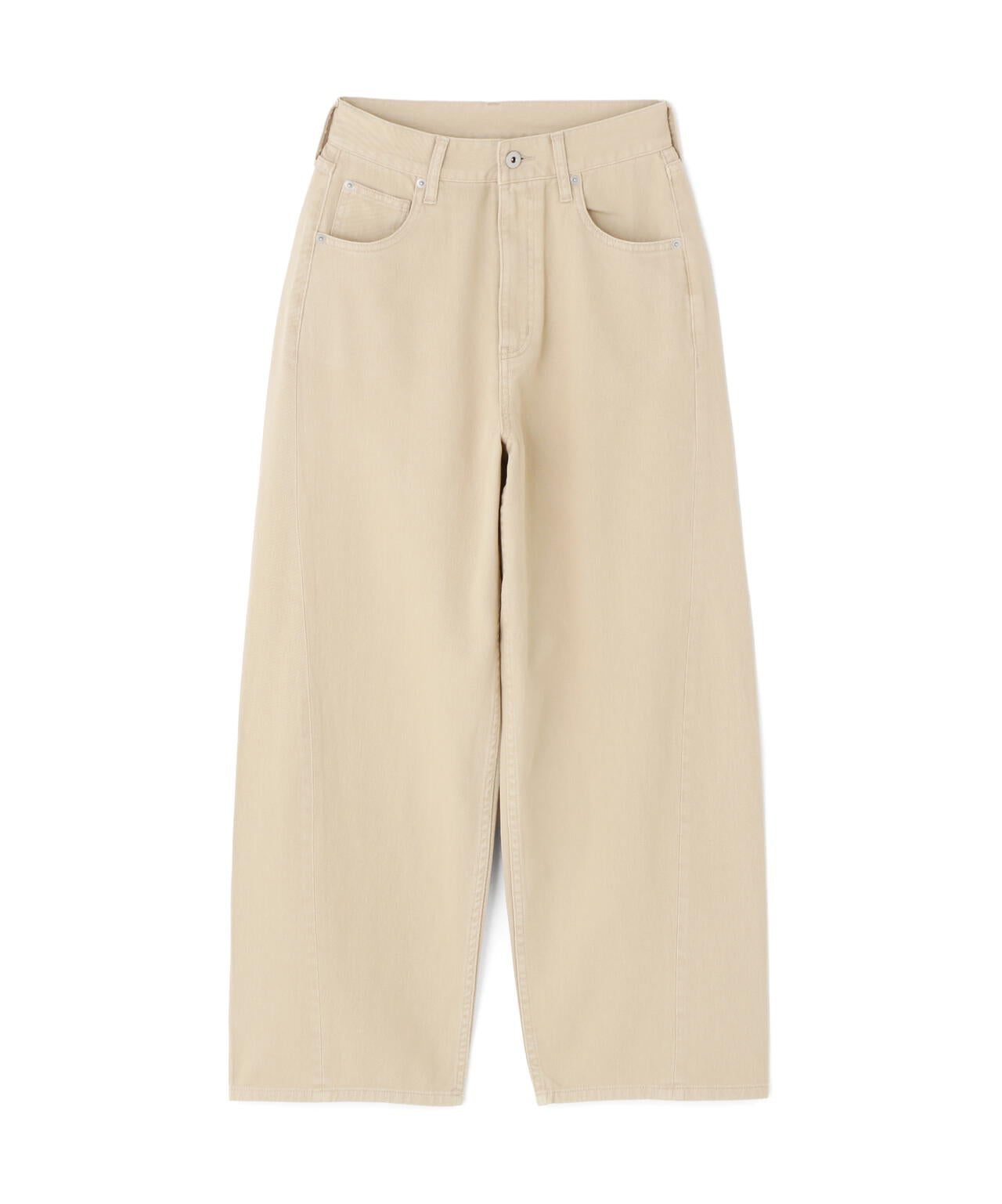 【6/5~6/7 オンライン限定2buy10%OFF対象】<青島心さん着用>〈a/mie〉ワイドバレルパンツ【ベージュ:WEB限定】