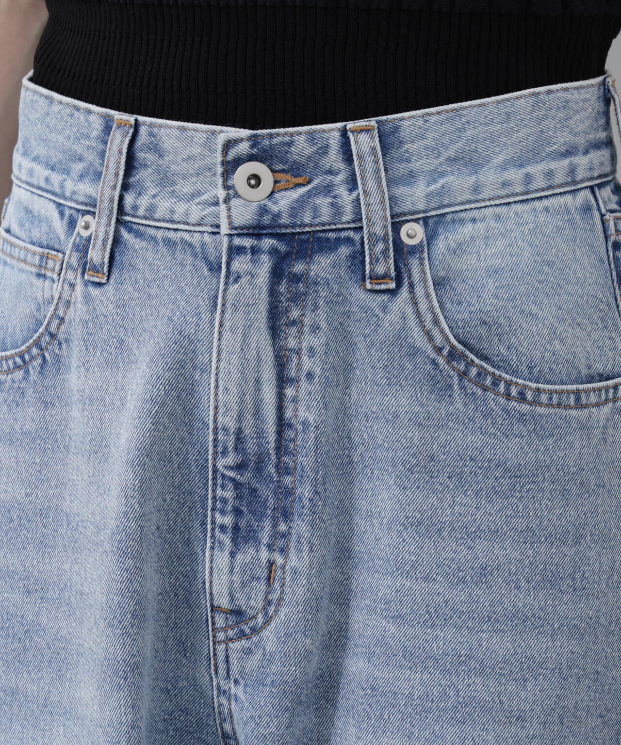 【6/5~6/7 オンライン限定2buy10%OFF対象】<青島心さん着用>〈a/mie〉ワイドバレルパンツ【ベージュ:WEB限定】