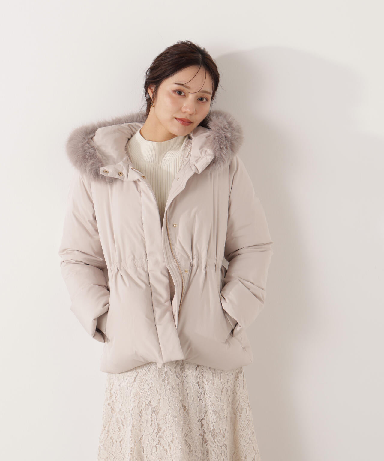 Vネックレースジャンスカ