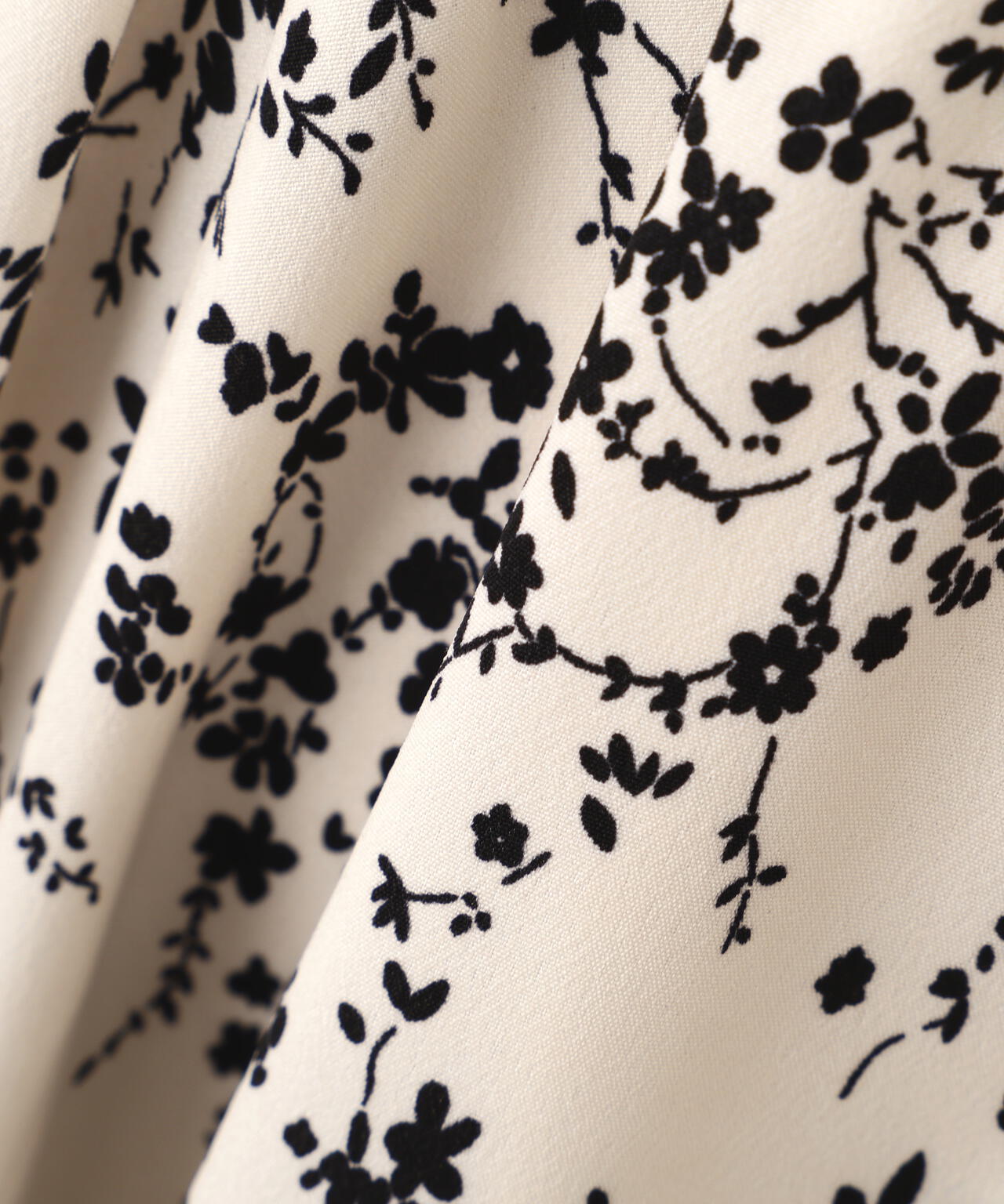 フロントリボン花柄ドッキングワンピース