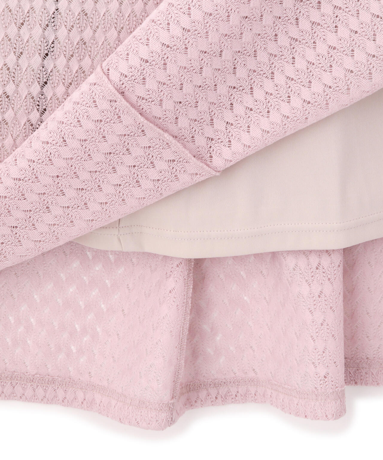 ストレッチレース襟付きワンピース