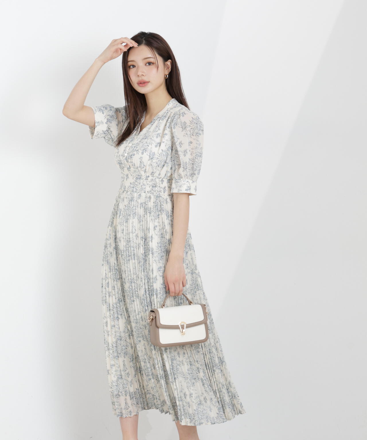 花柄プリーツワンピース【WEB・一部店舗限定】