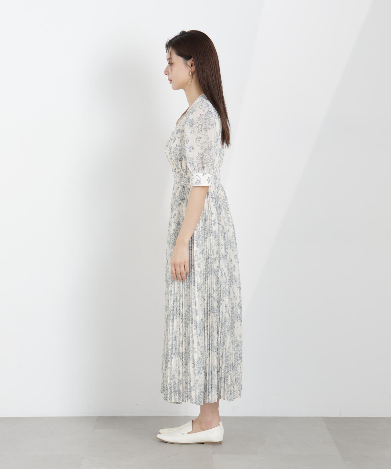 花柄プリーツワンピース【WEB・一部店舗限定】