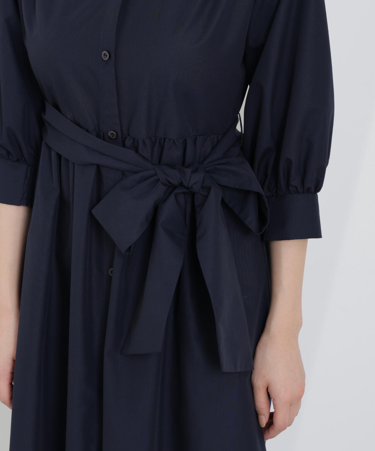 リボン付きシャツワンピース【WEB・一部店舗限定】