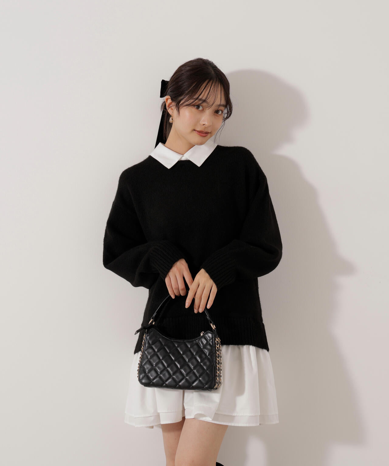 【加藤栞さん着用】《EDIT COLOGNE》レイヤードミニワンピース