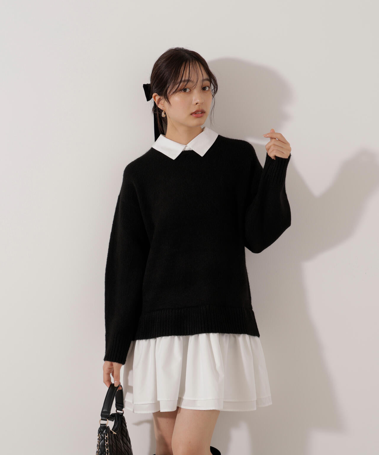 【加藤栞さん着用】《EDIT COLOGNE》レイヤードミニワンピース