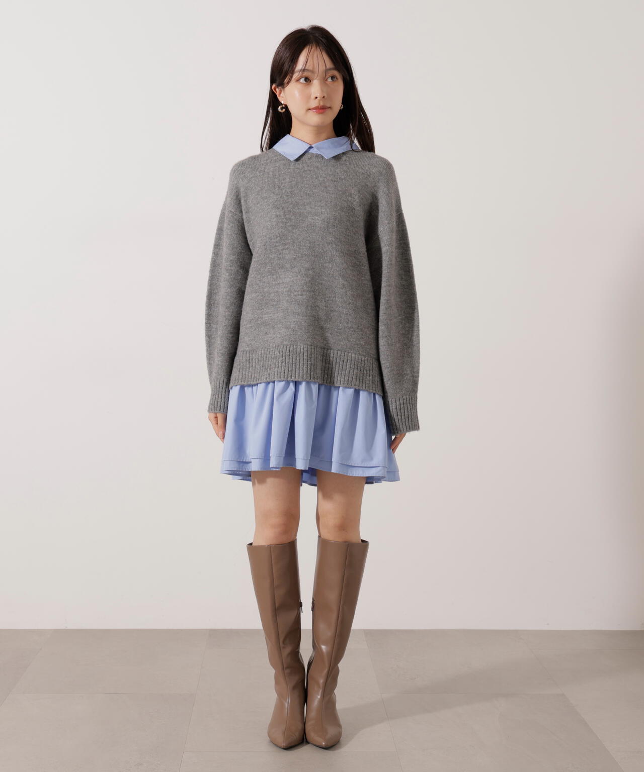 《EDIT COLOGNE》レイヤードミニワンピース