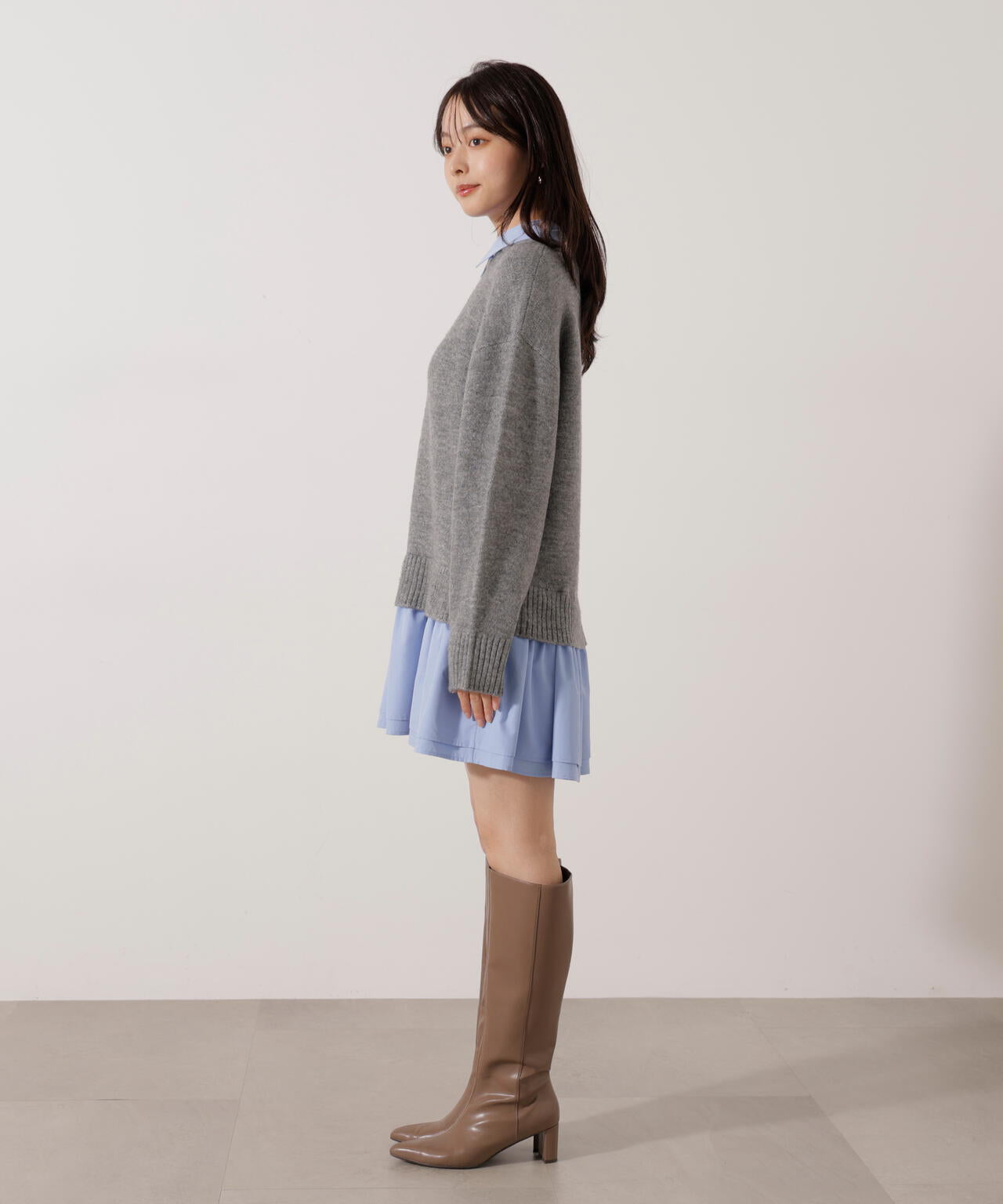 【加藤栞さん着用】《EDIT COLOGNE》レイヤードミニワンピース