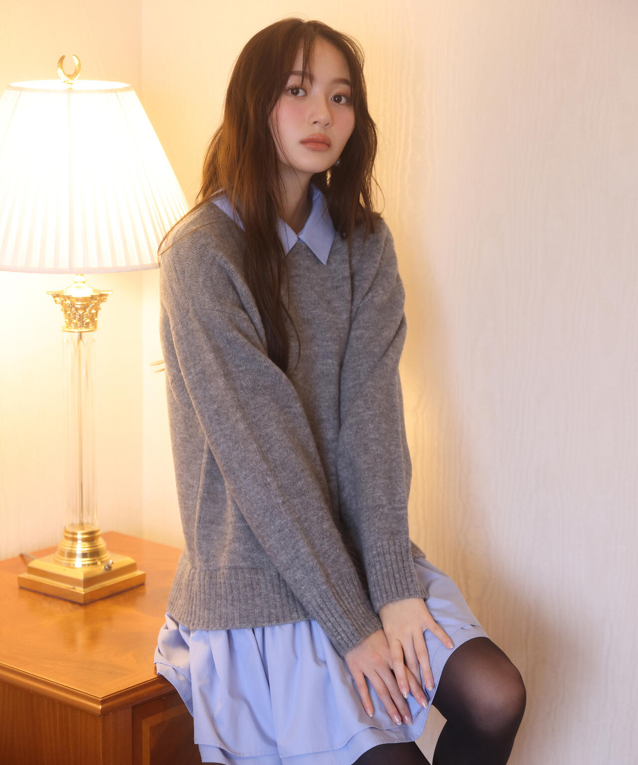 【加藤栞さん着用】《EDIT COLOGNE》レイヤードミニワンピース