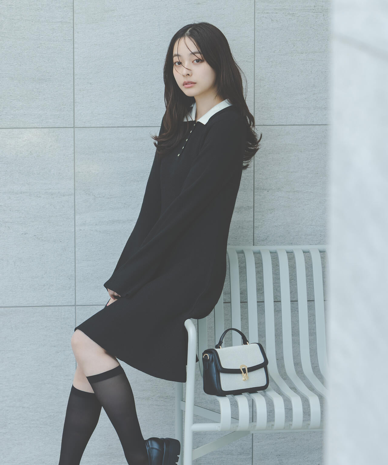 《EDIT COLOGNE》ポロミニニットワンピース