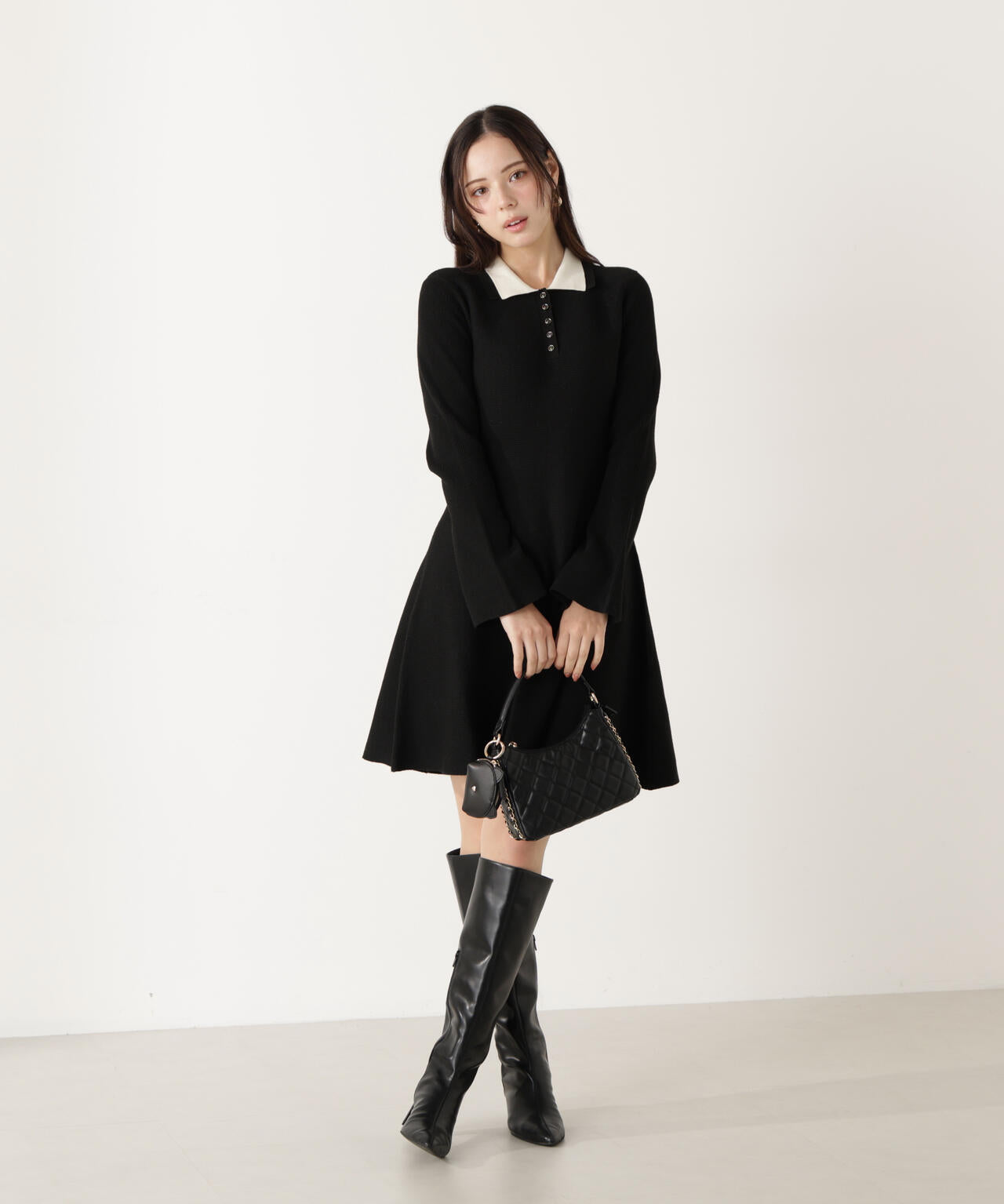 《EDIT COLOGNE》ポロミニニットワンピース