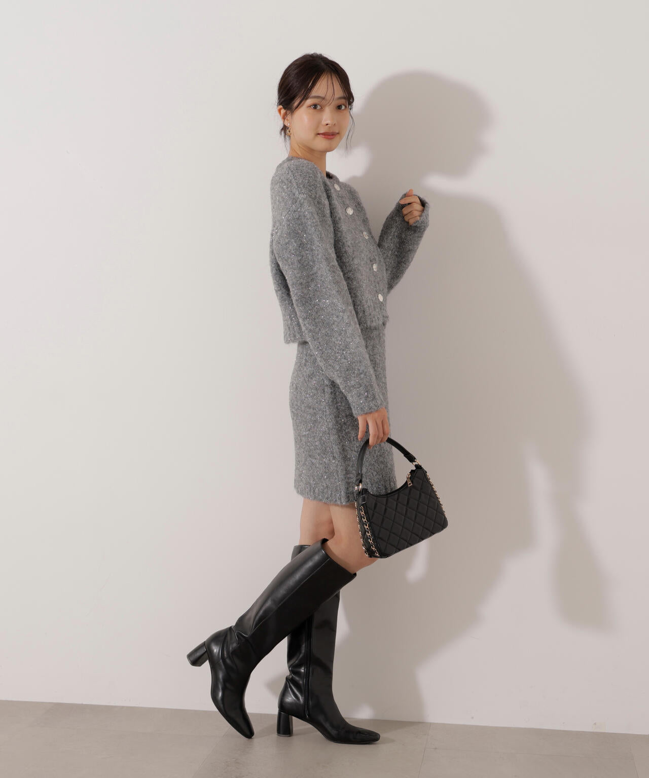 《EDIT COLOGNE》サイドリボンニットSETUP