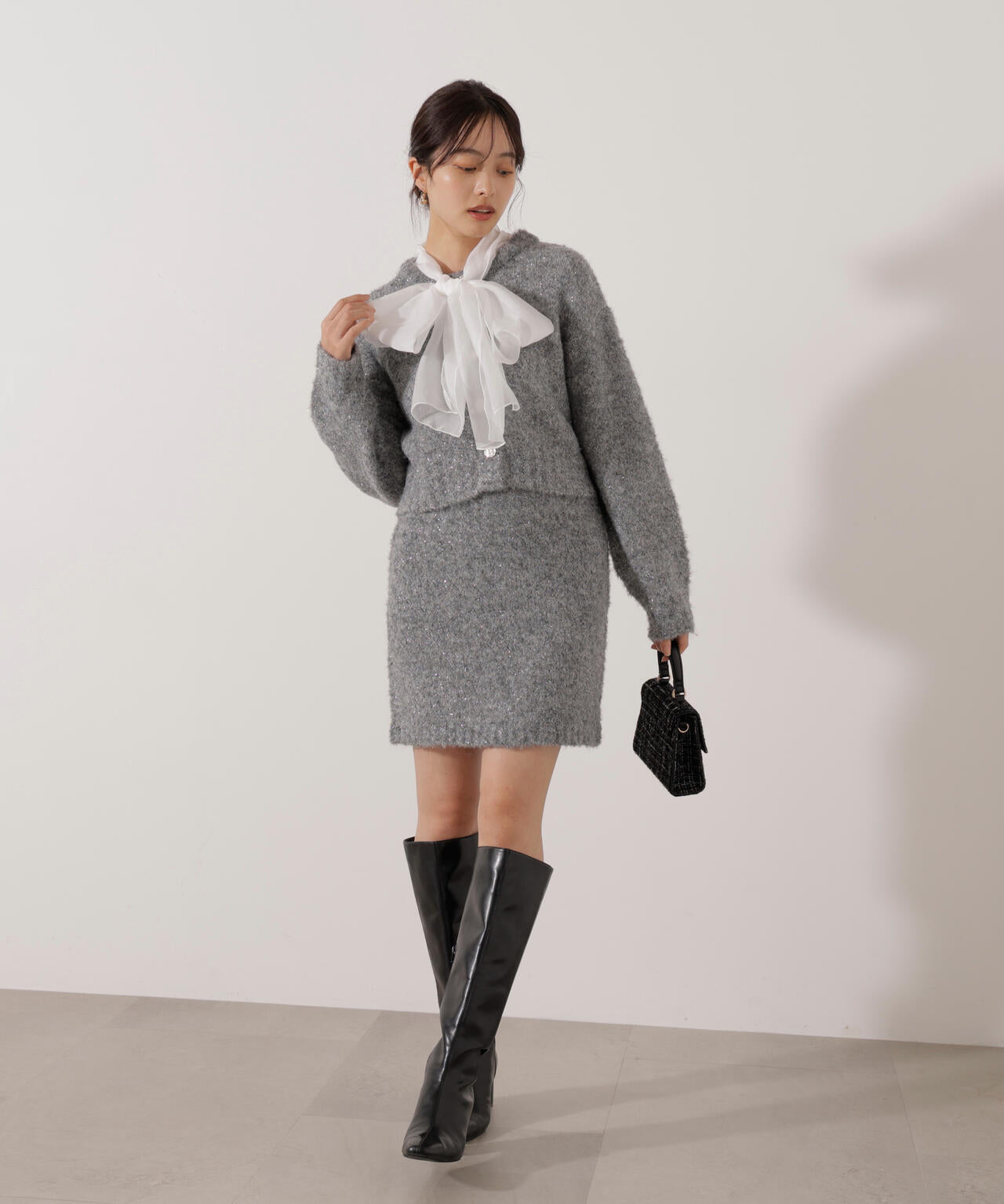 《EDIT COLOGNE》サイドリボンニットSETUP