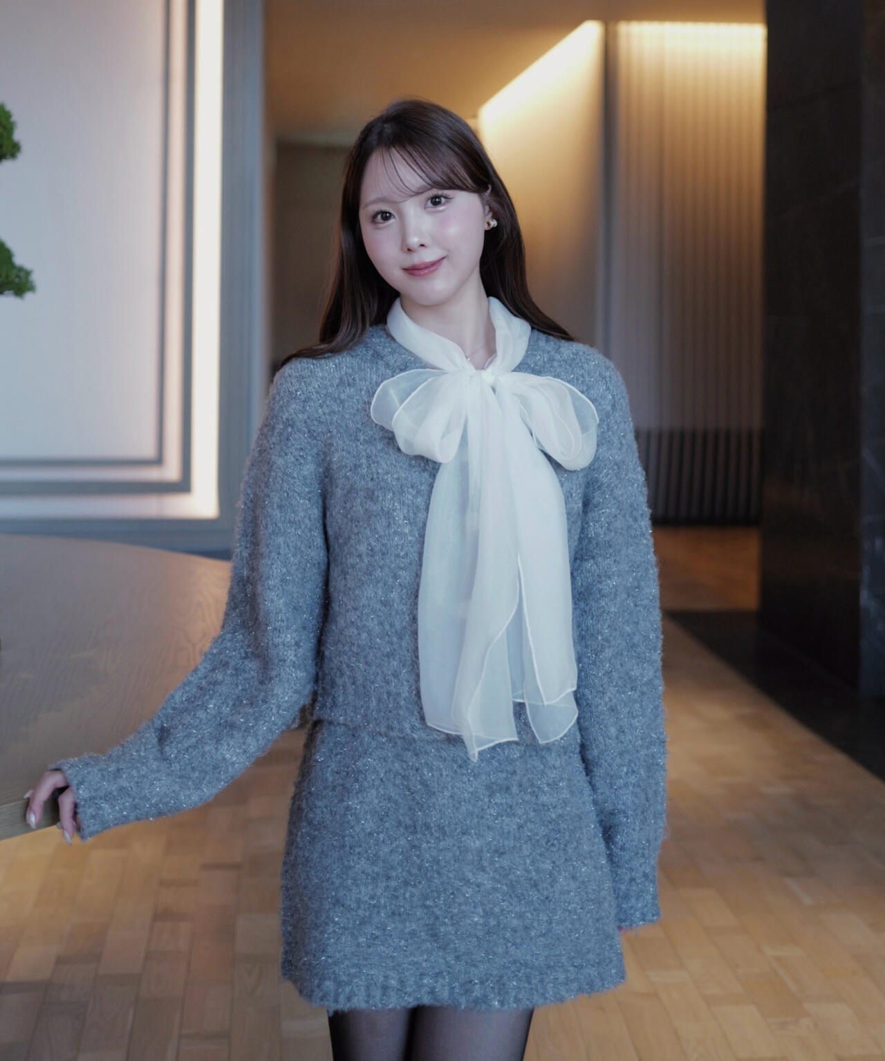 《EDIT COLOGNE》サイドリボンニットSETUP