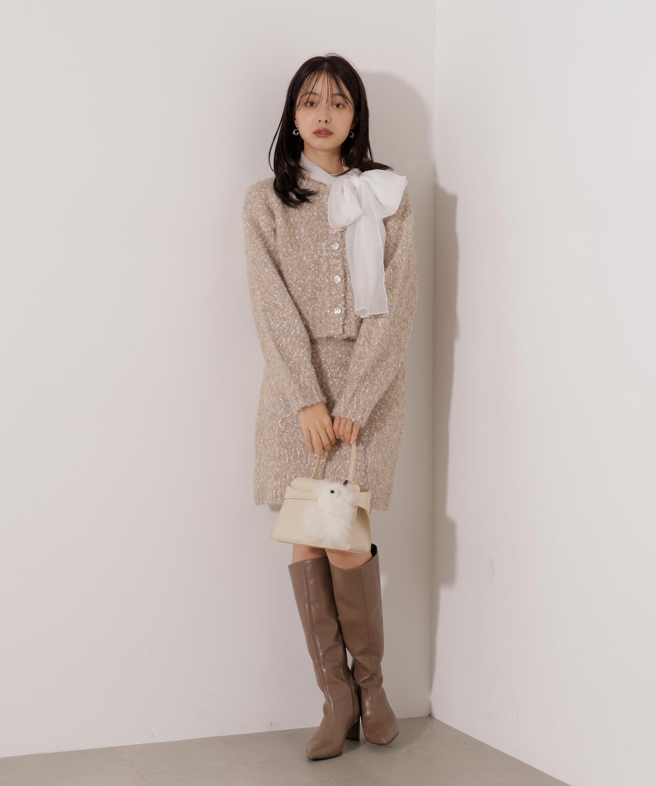 《EDIT COLOGNE》サイドリボンニットSETUP